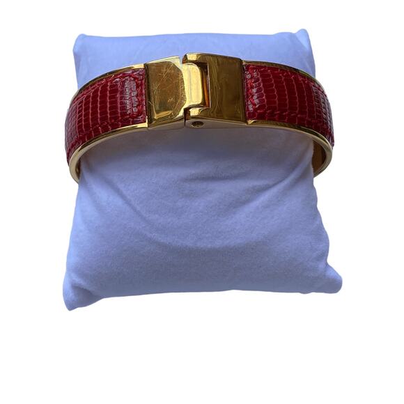 Gucci Authentic Red Leather Bangle Bracelet 8 Inch - Picture 5 of 5